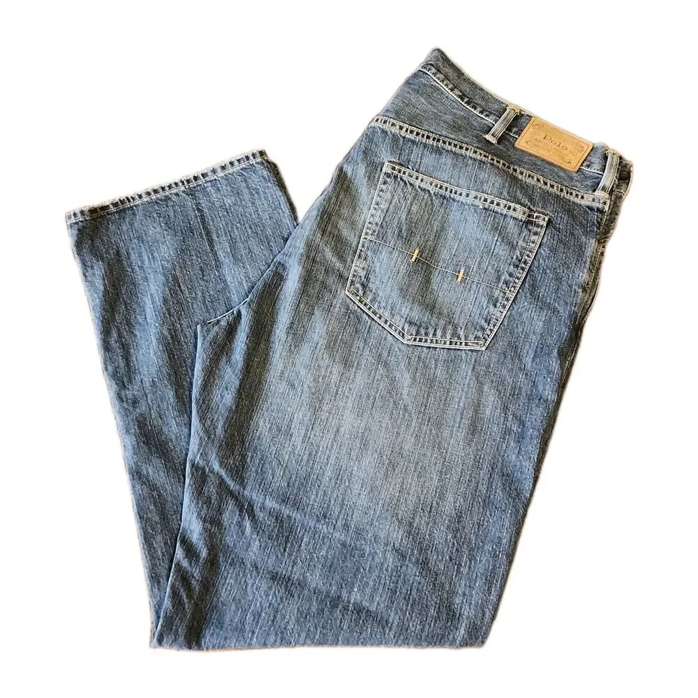 VTG Polo Ralph Lauren Authentic Dungarees Jeans Mens 44bx30 Loose Straight Y2K